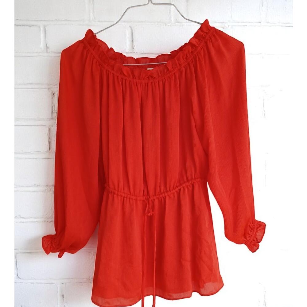 Diane Von Furstenberg Off Shoulder Hot Orange Mini Dress 4 MSRP $159